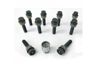 Juego de tornillos de rueda H&R, convexos con anillo móvil R17 M14x1,50 - Longitud 54 mm - Negro - 10 piezas (p. ej