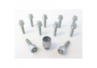 Juego de tornillos de rueda H&R convexos R12 M12x1,50 - Longitud 45 mm - 10 piezas (p. ej. Mercedes) - incluye antir
