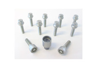 Juego de tornillos de rueda H&R convexos R12 M12x1,50 - Longitud 50 mm - 10 piezas (p. ej. Mercedes) - incluye antir