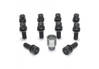 Juego de tornillos de rueda H&R convexos R13 M14x1,50 - Longitud 45 mm - Negro - 10 piezas (p. ej. Audi S5) - incl.