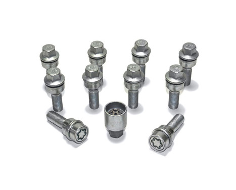 Juego de tornillos de rueda H&R convexos R14 M14x1,50 - Longitud 30 mm - 10 piezas (p. ej. Audi Q3, Q5) - incluye an