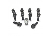 Juego de tornillos de rueda H&R, convexos R14 M14x1,50 - Longitud 30 mm - Negro - 10 piezas (p. ej. Audi Q3, Q5) - i