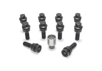 Juego de tornillos de rueda H&R, convexos R14 M14x1,50 - Longitud 45 mm - Negro - 10 piezas (p. ej. Audi Q3, Q5) - i