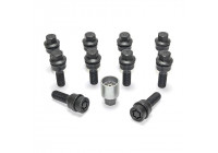 Juego de tornillos de rueda H&R, convexos R14 M14x1,50 - Longitud 50 mm - Negro - 10 piezas (p. ej. Audi Q3, Q5) - i