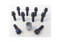 Juego de tornillos de rueda H&R, convexos, R14 M14x1,50 - Longitud 63 mm - Negro - 10 piezas (p. ej. Mercedes, VW T4