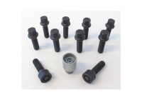 Juego de tornillos de rueda H&R, convexos, R14 M14x1,50 - Longitud 65 mm - Negro - 10 piezas (p. ej. Mercedes, VW T4