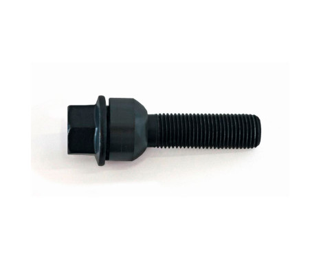 Perno de rueda H&R, cónico con anillo móvil, R14 M14x1,50 - Longitud 49 mm - Negro (p. ej. Porsche)