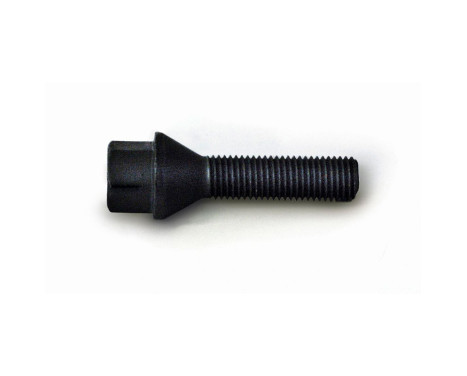 Tornillo de rueda cónico H&R M12x1,50 - Longitud 50 mm - Negro