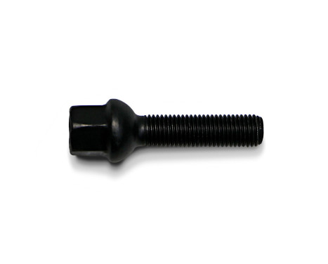 Tornillo de rueda H&R convexo R12 M12x1,50 - Longitud 43 mm - Negro (p. ej. Mercedes)