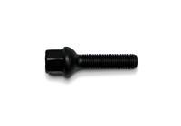 Tornillo de rueda H&R convexo R12 M12x1,50 - Longitud 50 mm - Negro (p. ej. Mercedes)