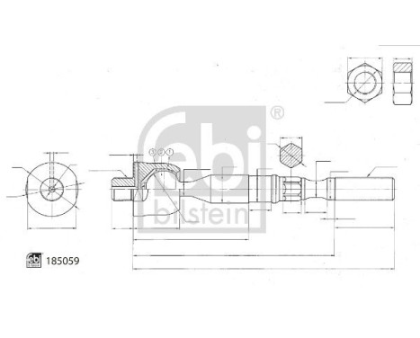 Bola axial, barra de acoplamiento 185059 FEBI