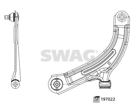 Brazo de control, suspensión 33112444 Swag