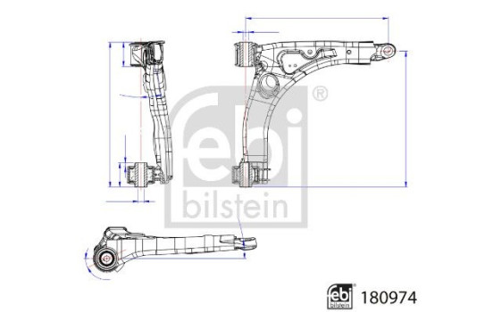 Brazo de control, suspensión 180974 FEBI, Imagen 2