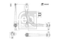 Brazo de control, suspensión 186640 FEBI