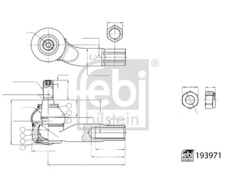 Extremo de la barra de acoplamiento 193971 FEBI