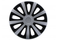 Juego de 4 cubiertas para ruedas Aviator plateadas y negras de 15"