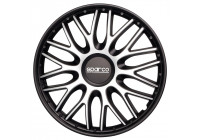 Juego de 4 cubiertas para ruedas Sparco Roma de 13 pulgadas en color plata/negro