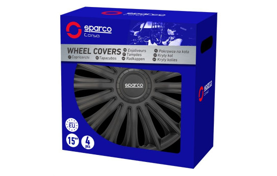 Juego de 4 cubiertas para ruedas Sparco Treviso de 15 pulgadas en color negro, Imagen 3