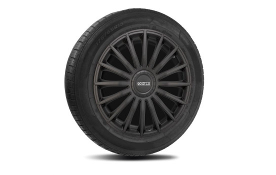 Juego de 4 cubiertas para ruedas Sparco Treviso de 15 pulgadas en color negro, Imagen 2