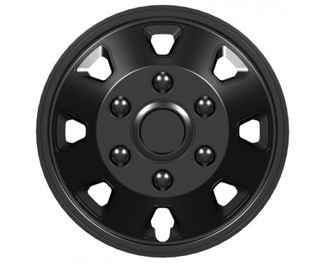 Juego de tapacubos negros Utah II de 16 pulgadas (llantas convexas)