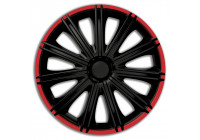 Juego de tapacubos Nero R de 15 pulgadas negro/rojo