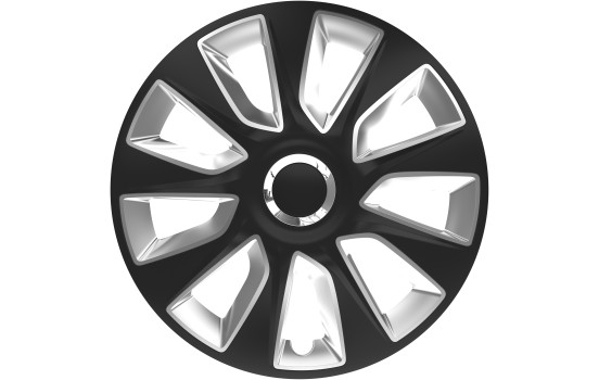 Juego de tapacubos Stratos RC Negro y Plata 13 pulgadas