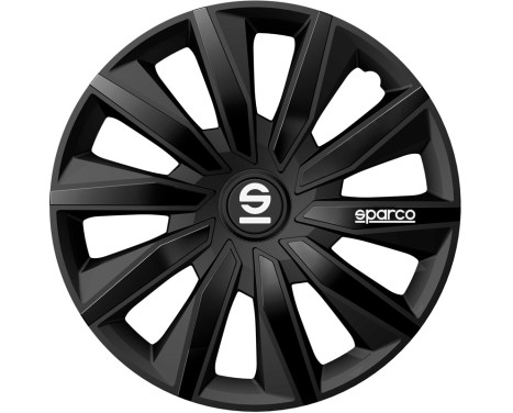 Tapacubos Sparco Milano - 16 pulgadas - Negro - Juego de 4