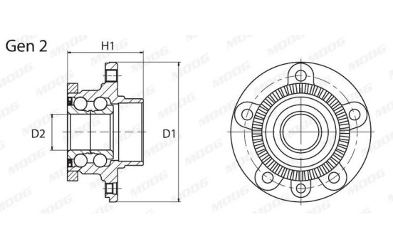 Cojinete de rueda VO-WB-11058 Moog, Imagen 2