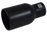 Cache d'échappement Acier / Noir - rond 94mm - longueur 180mm - raccordement 44-57mm