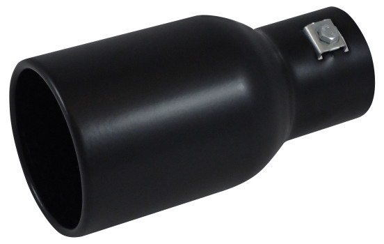 Cache d'échappement Acier / Noir - rond 94mm - longueur 180mm - raccordement 44-57mm