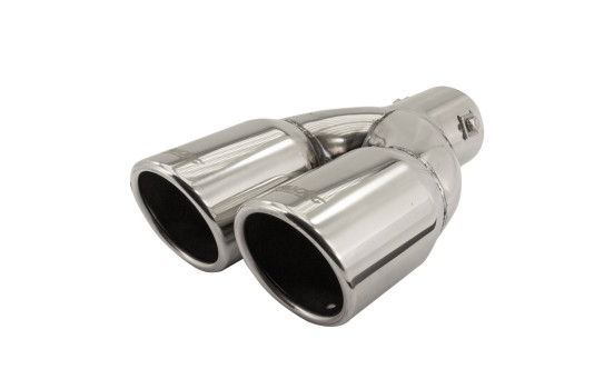 Embout d'échappement Simoni Racing Double Rond/Incliné Inox - Diamètre 76mm - Longueur 230mm - Fixation 58mm, Image 2