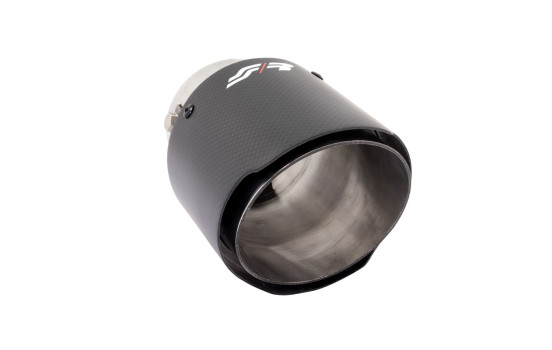 Embout d'Echappement Simoni Racing Rond/Incliné Carbone Mat+Inox - 102xL155mm - Montage 50-76m, Image 3