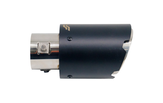 Embout d'échappement Simoni Racing rond/incliné, noir mat et acier inoxydable - Ø89 x L152 mm - Fixation : 35-62 , Image 3