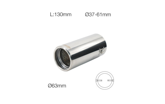 Embout d'échappement Simoni Racing Rond Inox - Ø63xL130mm - Fixation 37-61mm, Image 2