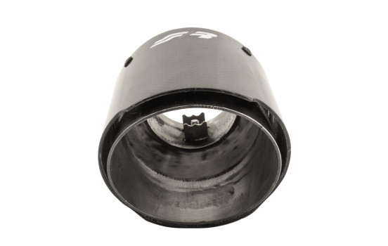Embout d'échappement Simoni Racing Round / Oblique Glossy-Carbon + Inox - 89xL155mm - Assemblage 63mm, Image 2