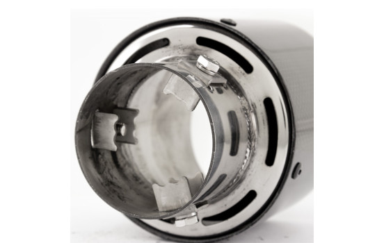Embout d'échappement Simoni Racing Round / Oblique Glossy-Carbon + Inox - 89xL155mm - Assemblage 63mm, Image 7