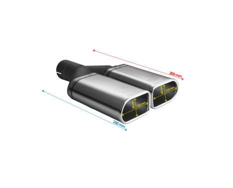 Embout d'échappement Ulter Sport - Double Ovale 110x65mm - Longueur 200mm - Fixation ->50mm - Inox, Image 3