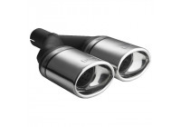 Embout d'échappement Ulter Sport - Double Ovale 120x80mm - Longueur 250mm - Fixation ->50mm - Inox