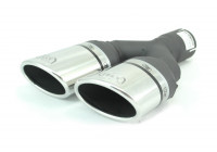 Embout d'échappement Ulter Sport - Double Ovale 95x65mm Coudé Type II - Longueur 200mm - Montage 50mm - Inox