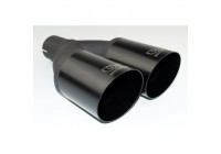 Embout d'échappement Ulter Sport - Double Rond 80mm Coudé - Longueur 280mm - Montage ->55mm - Noir