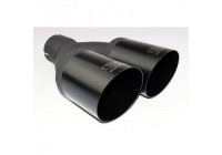 Embout d'échappement Ulter Sport - Double Rond 90mm Coudé - Longueur 280mm - Montage ->55mm - Noir