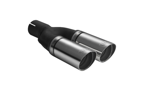 Embout d'échappement Ulter Sport - Double Round 60mm Race - Longueur 220mm - Montage ->50mm - Inox