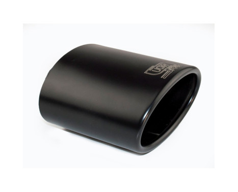 Embout d'échappement Ulter Sport - Ovale 120x80mm Coudé - Longueur 120mm - Montage 50-65mm - Inox noir