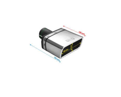 Embout d'échappement Ulter Sport - Rectangle 130x65mm - Longueur 120mm - Assemblage ->50mm - Inox, Image 3