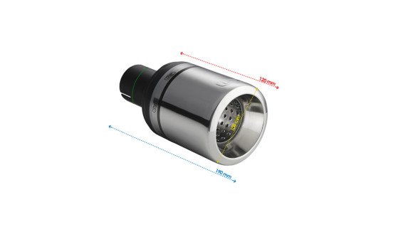 Embout d'échappement Ulter Sport - Rond 100mm Big Rim - Longueur 120mm - Montage ->50mm - Inox, Image 3