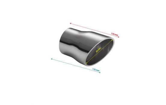 Embout d'échappement Ulter Sport - Rond 60mm Coudé - Longueur 110mm - Montage ->50mm - Inox, Image 2