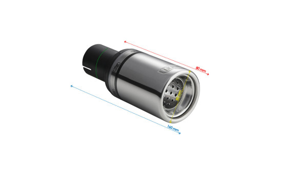 Embout d'échappement Ulter Sport - Rond 80mm - Longueur 80mm - Montage ->50mm - Inox, Image 3