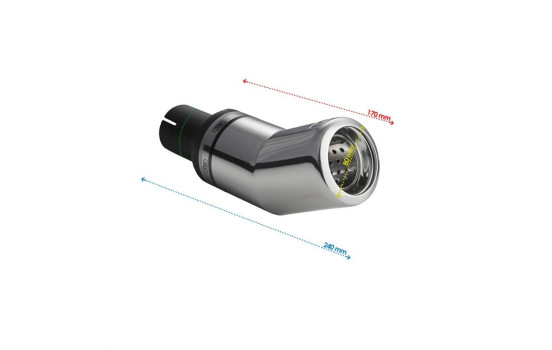 Embout d'échappement Ulter Sport - Rond DTM 80mm - Longueur 170mm - Montage ->50mm - Inox, Image 2
