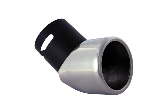Enjoliveur d'échappement en acier inoxydable - rond 90mm - réglable - raccordement 50-70mm, Image 2