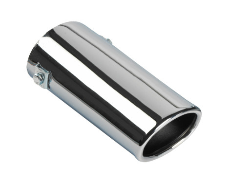 Garniture d'échappement Acier/Chrome - ovale 80x60mm - longueur 165mm -> raccord 55mm